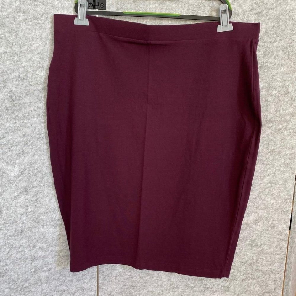 Universal Standard Danube Heavyweight Jersey Skirt in Eggplant, US Size L/22-24